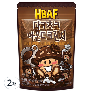 바프 다크초코 아몬드 크런치, 100g, 2개