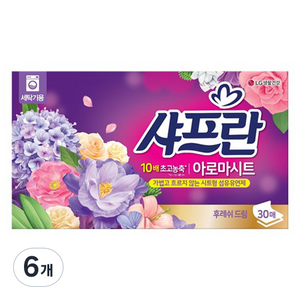 샤프란 아로마시트 시트 섬유유연제 후레쉬 드림 본품, 30매, 6개