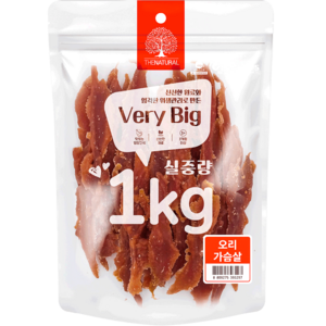 더내추럴 강아지 베리빅 육포, 오리가슴살, 1kg, 1개