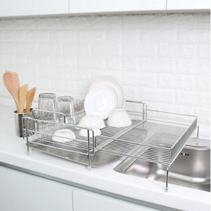 4BNK 올스텐 확장형 식기건조대 특대, 1단, 실버, 1개
