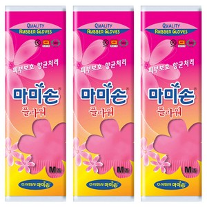 마미손 플라워 고무장갑, 중(M), 3개