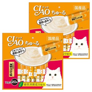 챠오츄르 고양이 짜먹는 간식, 혼합맛(닭가슴살/해..., 14g, 2개