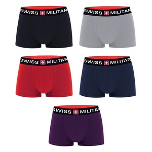 스위스밀리터리 남성용 빅로고 사각드로즈 남성팬티 5종 세트