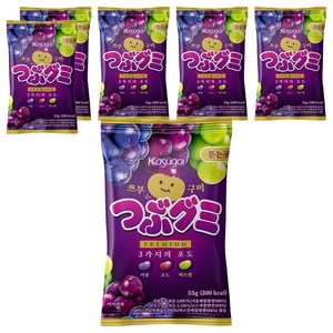 카수가이 쯔부구미 3가지의 포도 젤리, 55g, 6개