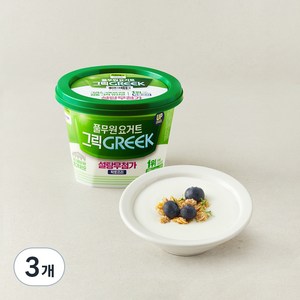 풀무원다논 그릭 설탕무첨가 플레인 요거트, 400g, 3개