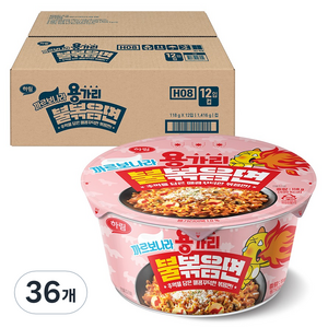 하림 용가리 불볶음면 까르보나라 컵 118g, 36개