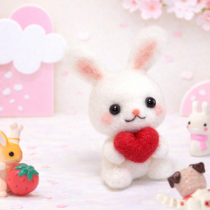 아트조이 DIY 양모펠트 키트, 하트토끼, 1세트