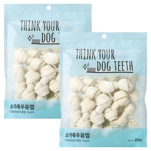 띵크유어도그티 전연령 강아지 우유껌 소형 18P, 소가죽, 250g, 2개