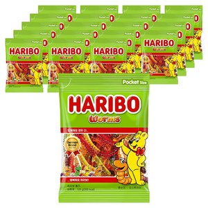 하리보 웜즈 츄잉젤리, 100g, 20개