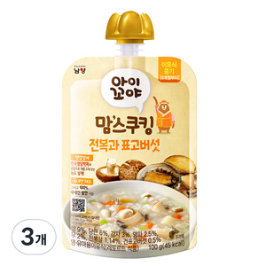 아이꼬야 맘스쿠킹 레토르트 이유식, 100g, 3개, 혼합맛(전복/표고버섯)