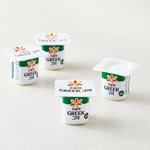 요플레 그릭 달지 않은 플레인, 80g, 4개