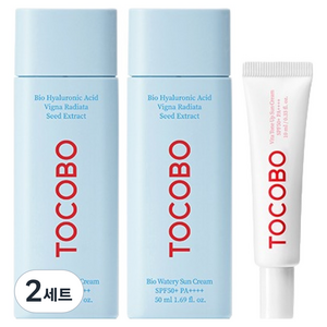토코보 바이오 워터리 50ml 2p + 비타 톤업 선크림 10ml SPF50+ PA++++ 세트, 2세트