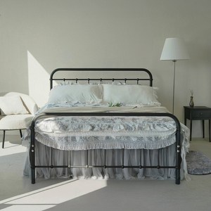 이노센트 허니 스틸 침대 프레임 + 텐셀 독립 매트리스 세트 방문설치, 침대(그라파이트), 매트리스(화이트)