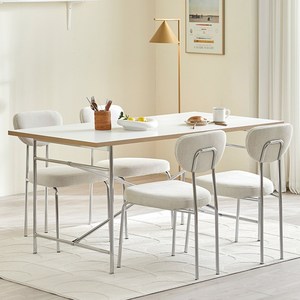 웰퍼니쳐 드뮤어 자작엣지 1400 테이블의자세트 4인용