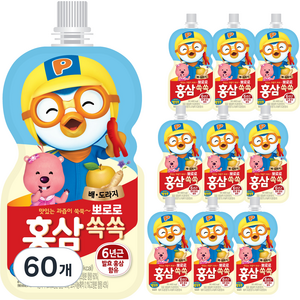 팔도 뽀로로 홍삼쏙쏙 배도라지, 100ml, 60개