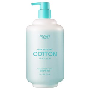 샤워메이트 딥모이스처 코튼 바디워시 클린솝향, 1L, 1개