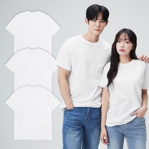베이스알파에센셜 남녀공용 30수 라운드 반팔티 3장 세트
