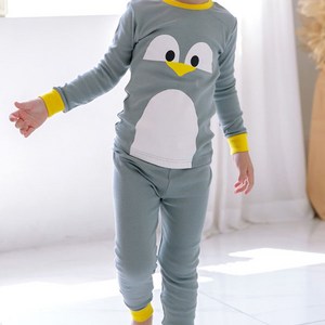 메이키즈 아동용 하이펭귄 오가닉 30수 후라이스 실내복 상하의 세트