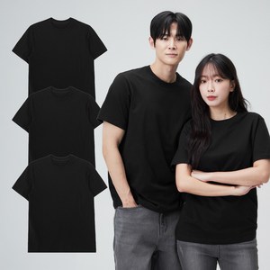 베이스알파에센셜 남녀공용 30수 라운드 반팔티 3장 세트