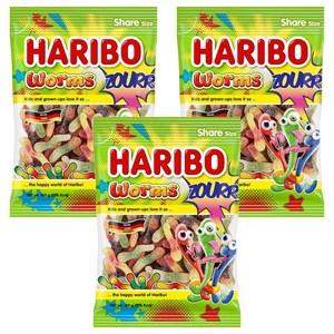 하리보 웜즈 사우어 젤리, 160g, 3개