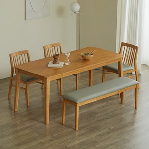 파로마 솔로르 원목식탁 1800 6인용 + B의자3p + A벤치 세트 방문설치