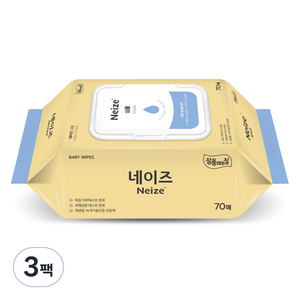 네이즈 심플 물티슈 캡형, 55g, 70매, 3세트