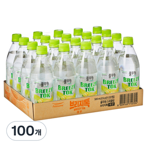브리지톡 풀무원 탄산음료 레몬 유라벨, 500ml, 100개
