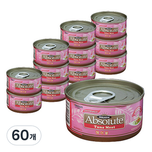 앱솔루트홀리스틱 고양이 캔 간식 헤어볼 80g, 참치, 60개