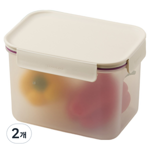 락앤락 프레쉬 프로텍트 밀폐용기 아이보리, 2L, 2개