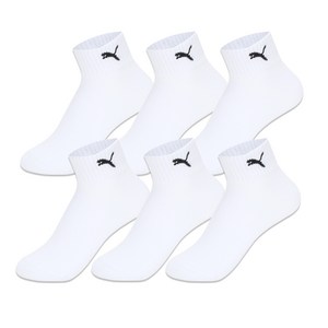 푸마 기능성 단목 양말 6켤레 세트, 24호(S), 화이트, 1세트