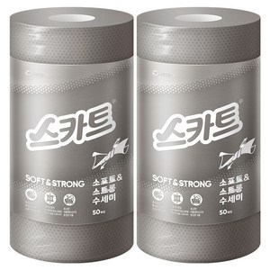 스카트 소프트 앤 스트롱 수세미, 그레이, 50개입, 2개