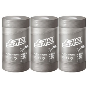 스카트 소프트 앤 스트롱 수세미, 그레이, 50개입, 3개