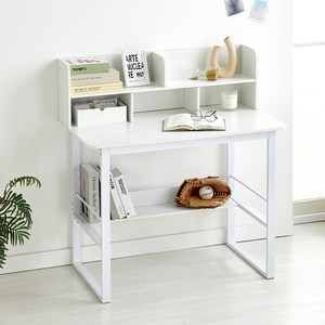 코멧 올 화이트 멀티 사각 선반형 철제책상 1000