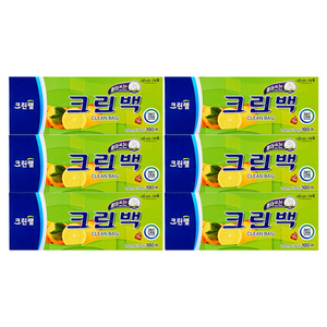 크린랩 뽑아쓰는 크린백 25cm x 35cm, 중(M), 100개입, 6개
