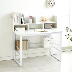 코멧 올 화이트 멀티 사각 선반형 철제책상 1200