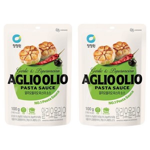 청정원 알리오올리오 파스타소스 싱글파우치, 100g, 2개