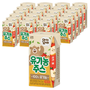 아이꼬야 유기농 주스, 혼합맛(사과/배), 120ml, 24개