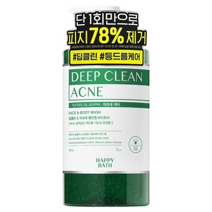 해피바스 딥클린 티트리 아크네 케어 올인원 바디워시 아로마틱 우디 향, 900g, 1개
