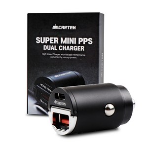 카템 슈퍼미니 초고속 PPS 차량용 듀얼 충전기 30W, CT500, 실버