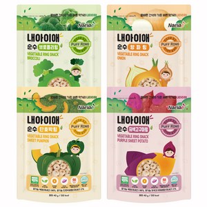 내아이애 순수 유기농 야채 퍼프링 4종, 단호박, 자색고구마..., 160g, 1세트