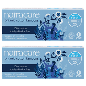 나트라케어 탐폰 논 어플리케이터 삽입형 생리대, 20개입, 슈퍼, 2개
