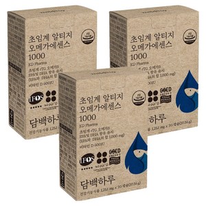 담백하루 정품 초임계 알티지 오메가에센스 1000, 30정, 3개