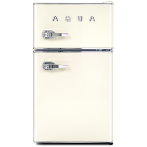 하이얼 AQUA 미드센츄리모던 클래식 3D크롬로고 레트로 냉장고 82L 방문설치, 크림 아이보리, ART82MDCLI