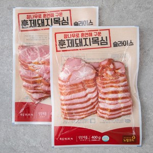 노랑오리 훈제돼지목심 바베큐 슬라이스, 400g, 2개