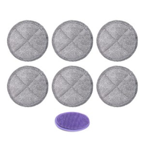 발론스 초극세사 물걸레청소기 원형패드 그레이 소 6p + 실리콘 세척솔 랜덤발송, 1세트