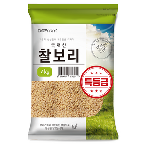 대구농산 건강한밥상 국산 찰보리, 4kg, 1개