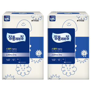 잘풀리는집 천연펄프 미용티슈 2겹, 220매, 6개