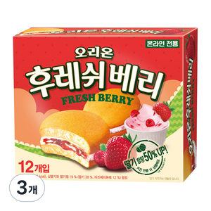 오리온 후레쉬베리 딸기, 360g, 3개