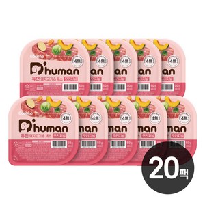 듀먼 강아지 채소 오리지널 화식사료 용기형 (냉동), 50g, 돼지, 20개