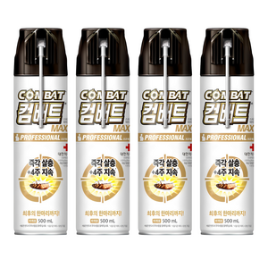 컴배트 프로페셔널 맥스 바퀴용 살충제, 500ml, 4개